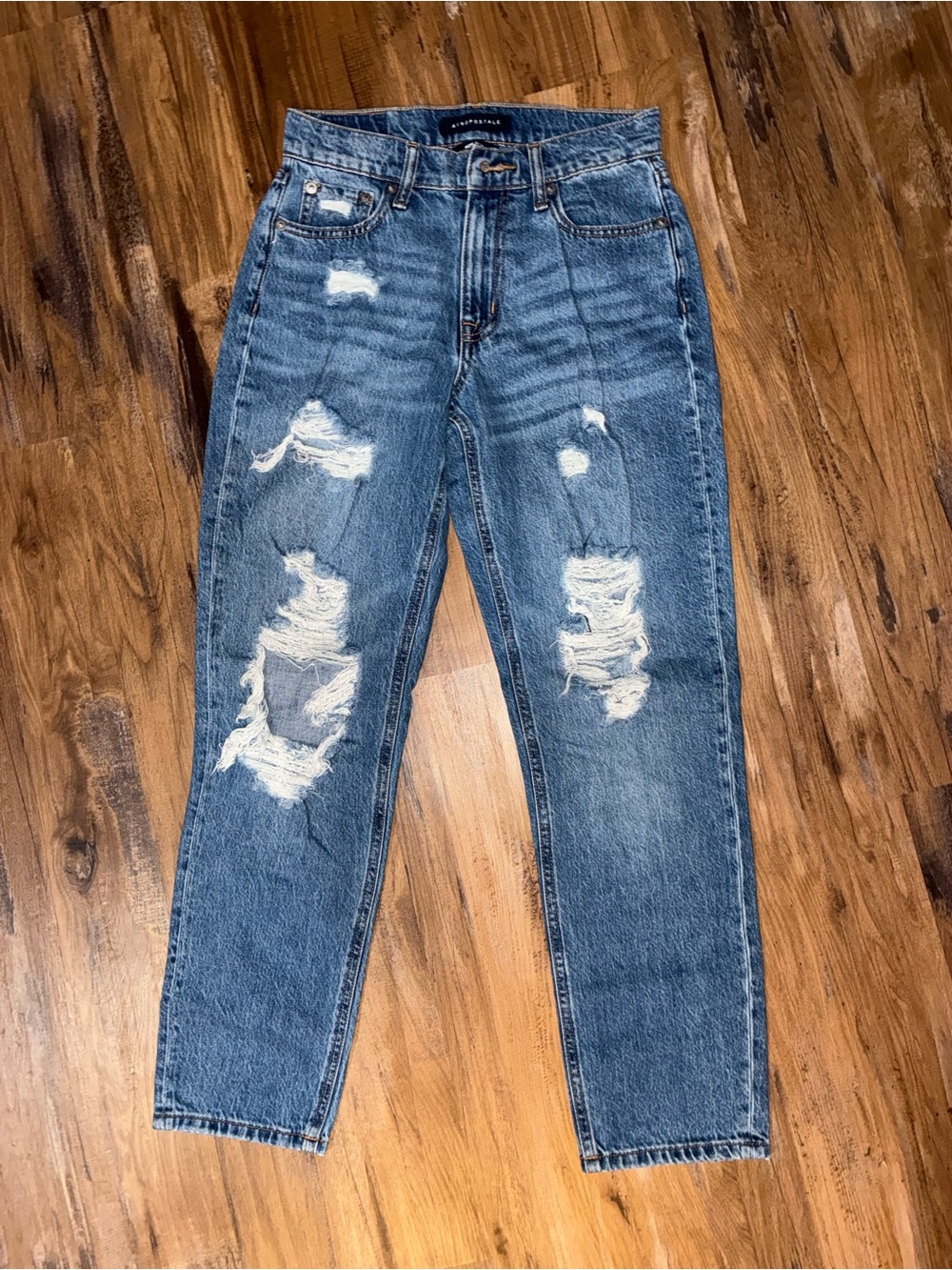 Aeropostale Ripped Medium Blue Jeans